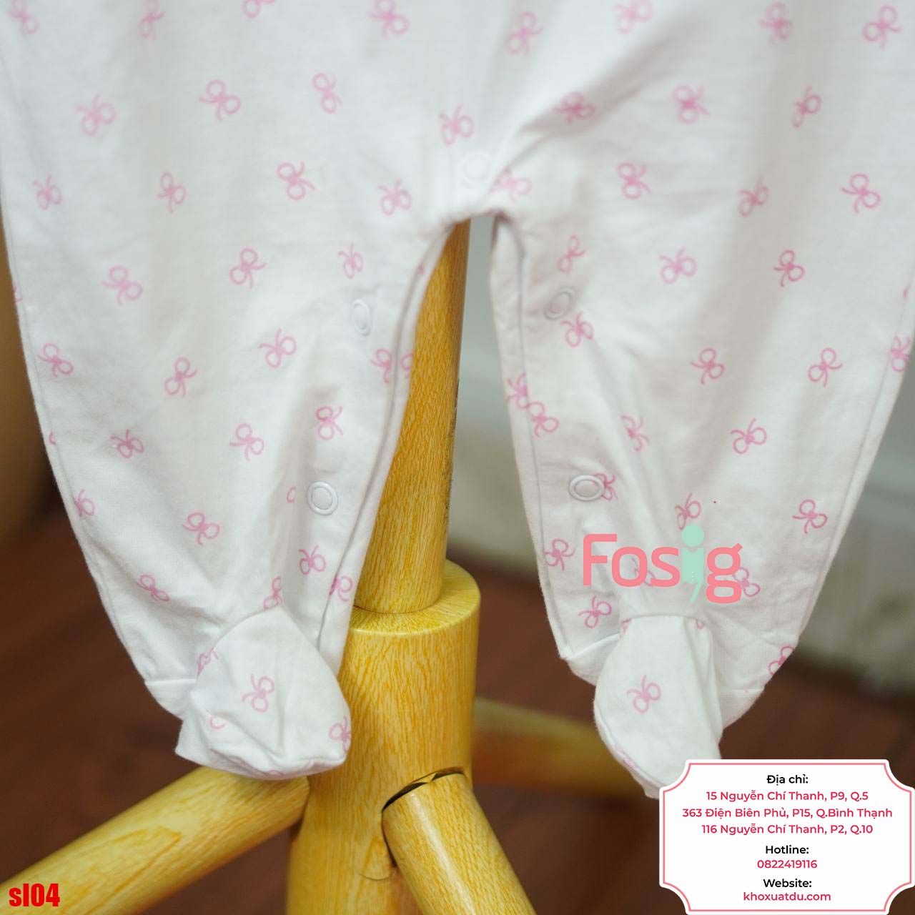  [3m] Sleepsuit Có Vớ Bé Gái - Trắng Bướm Nhỏ 