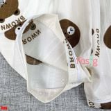  [6-13kg] Set Đồ Bộ Ngủ Ngắn Pijama Vải Xô Cho Bé - Trắng Gấu Nâu 
