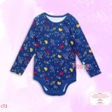  [18-24m] Bodysuit Tay Dài Bé Trai Geo - Navy Tên Lửa 