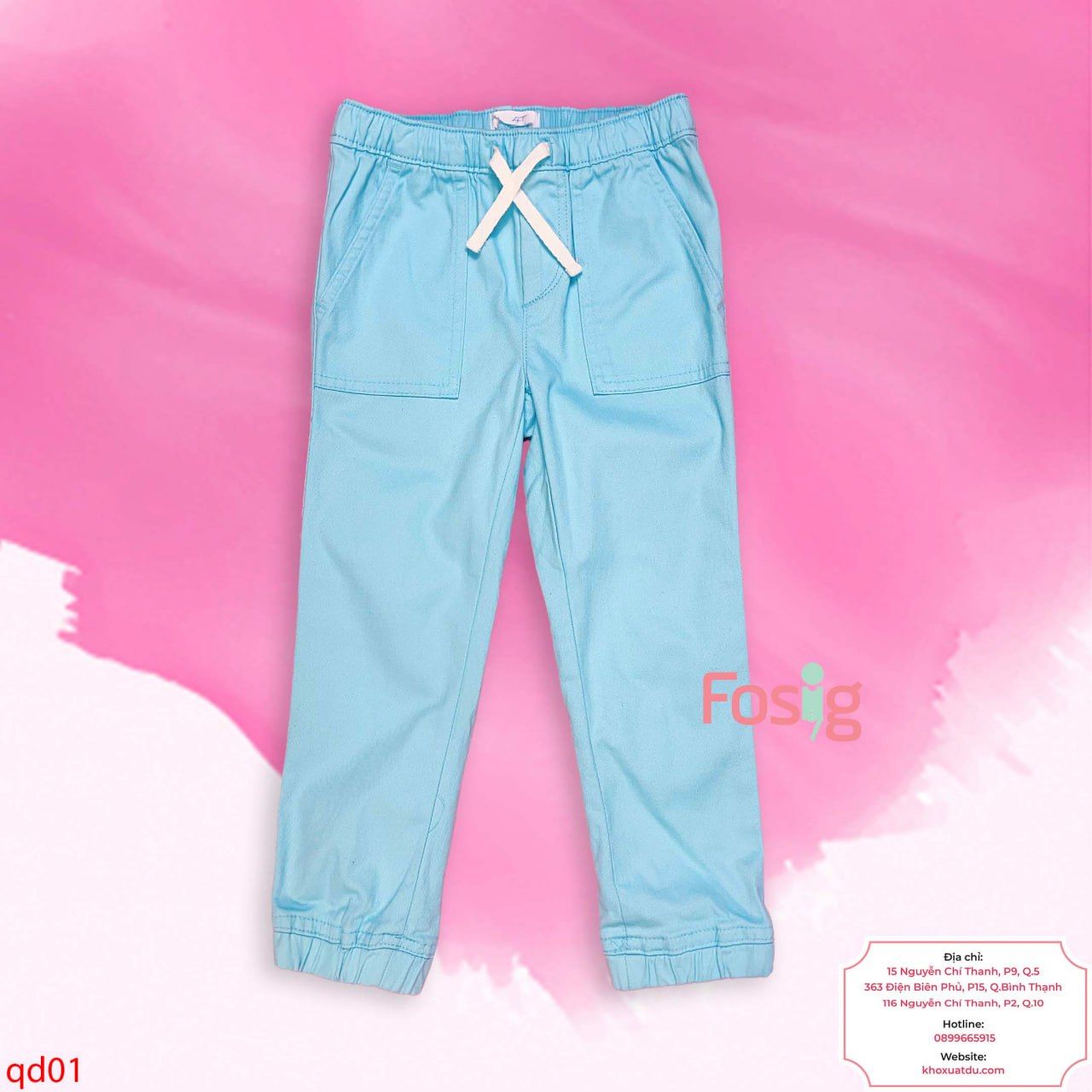  [18-21kg] Quần Jogger Kaki Bé GP. - Xanh Trời 