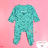  [6-9kg] Sleepsuit Cúc Bấm Có Vớ KB Bé Trai - Xanh Cá Mực 