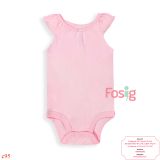  [6M ; 12-24M] Bodysuit Cánh Tiên Bé Gái Cter50 - Hồng Trắng Trơn 