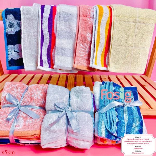  Set 5 Khăn Cotton Xuất Nhật - Combo set ngẫu nhiên 