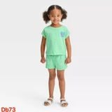  [8-12kg; 17-21kg 12m-5T] Set Đồ Bộ Ngắn Áo Croptop CJ Bé Gái - Xanh Quần Xanh 