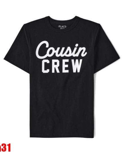  [12-17kg] Áo Thun Tay Ngắn Bé Trai PL - Đen Cousin Crew 