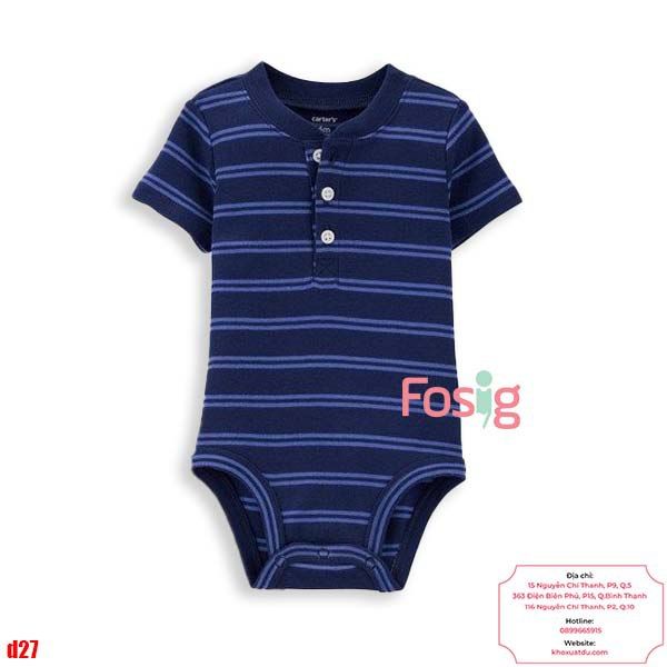  [12-18m] Bodysuit Tay Ngắn Bé Trai Cter50 - Navy Sọc Xanh Dương 