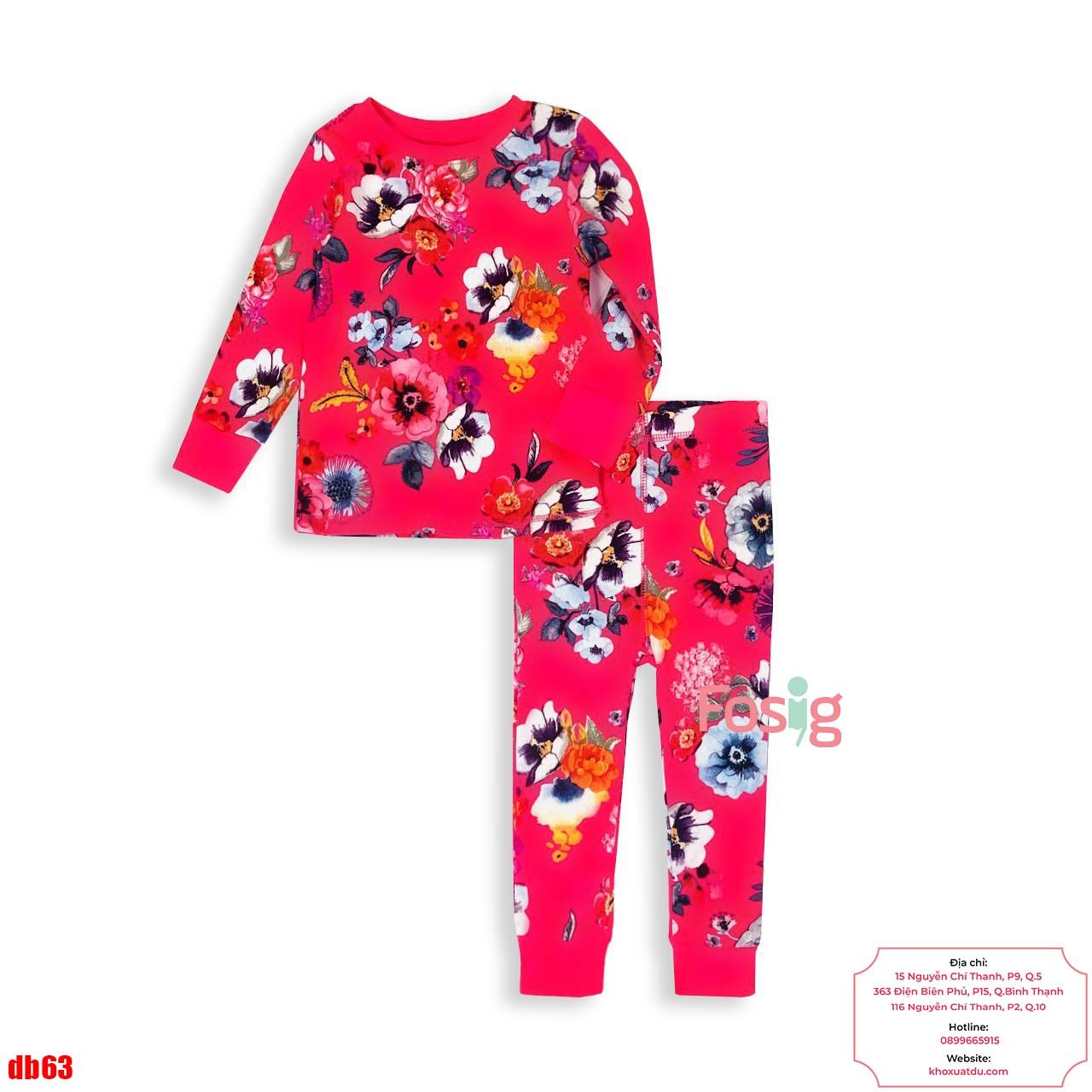  [7-12kg ; 37-40kg] Set Bộ Dài Bé Gái Nxt - Đỏ Hoa Màu 