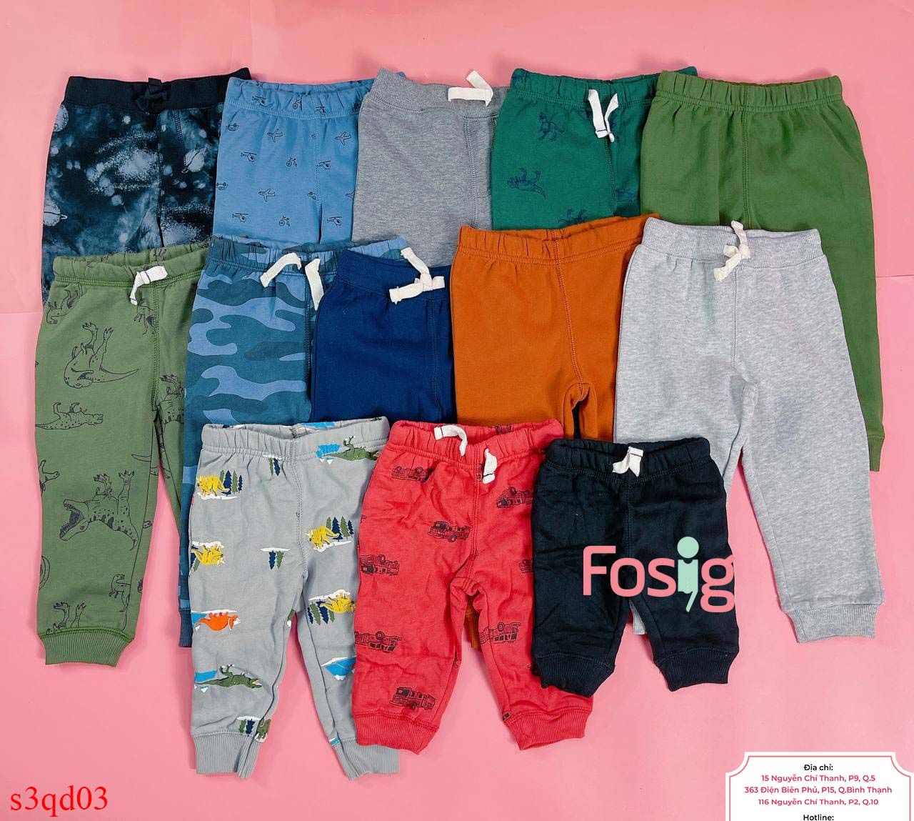  [3m, 6m, 18m] Set 3 Quần  Cter GP Bé Trai - Combo màu ngẫu nhiên 