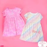  [4-8kg 17-19kg] Set 2 Đầm Thun Cotton Tay Ngắn Bé Gái - Combo màu ngẫu nhiên 