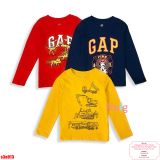  [9-11kg, 12-13kg, 13-14kg, 18-21kg] Set 3 Áo Thun Tay Dài GP Bé Trai - Combo màu ngẫu nhiên 