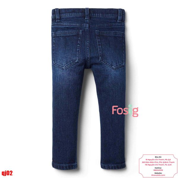  [8-10kg; 13-14kg] Quần Dài Jean Cài Cúc Bé Trai - Xanh Jean Đậm 