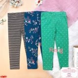  [6-18kg 24-33kg] Set 3 Quần Dài Legging Cter Bé Gái Mix Nhiều Màu - Combo Màu Ngẫu Nhiên 