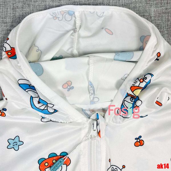  9kg - 18kg Áo Khoác Gió Mỏng Bé Unisex - Trắng Hoa Doraemon 