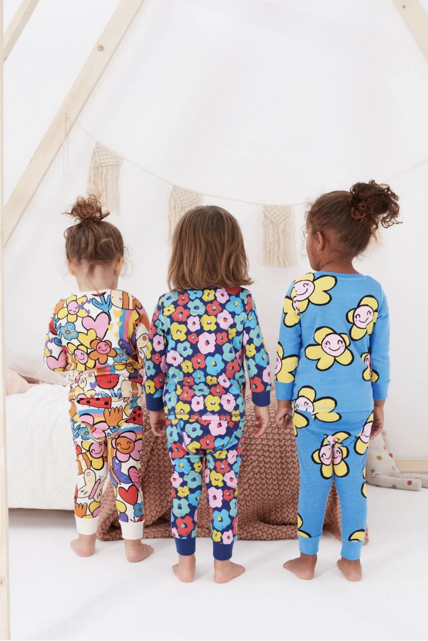  [13-14kg; 17-32kg] Set Đồ Bộ Dài Bé Gái Nxt - Xanh Hoa Màu 