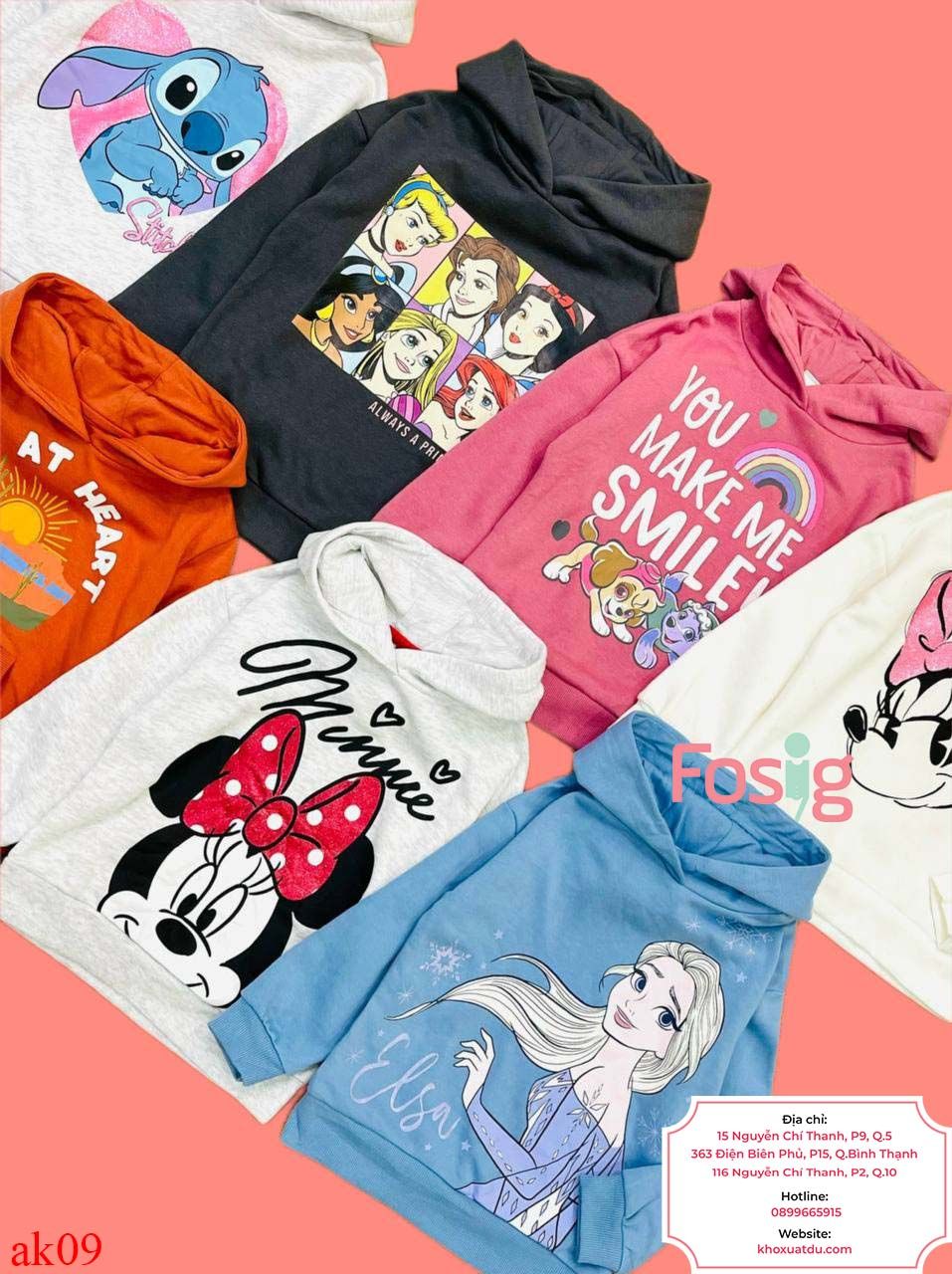  [25-30kg] Áo Hoodie Nỉ PM Bé Trai - Trắng Mickey Mouse 