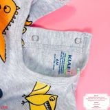  [10-11kg] Sleepsuit Cúc Bấm Có Vớ KB Bé Trai - Xám KL Dino World 