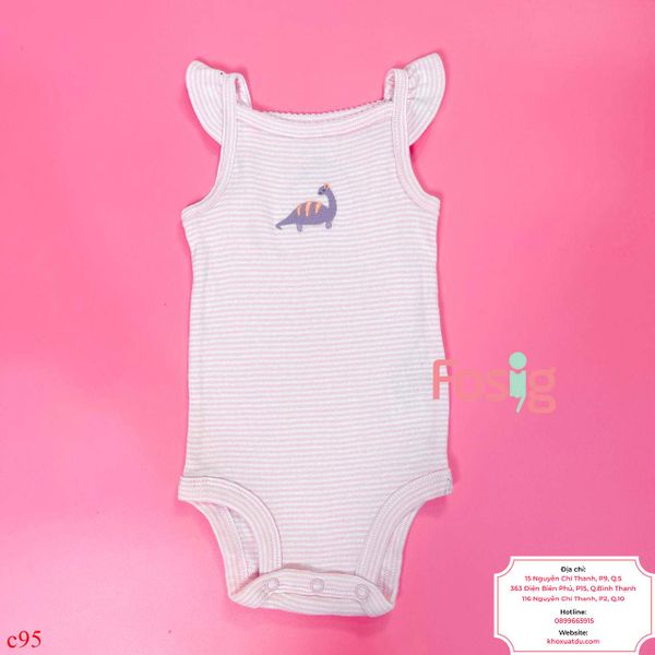  [0-6M] Bodysuit Cánh Tiên Bé Gái Cter50 - Sọc Hồng KL 