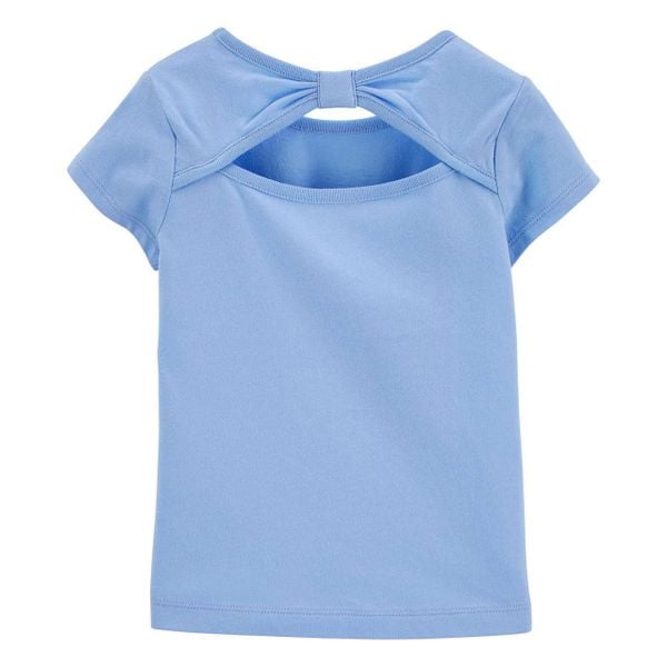  4-5kg [3m-9m] Áo Thun Tay Ngắn Bé Gái Cter - Xanh Chó Hoa 