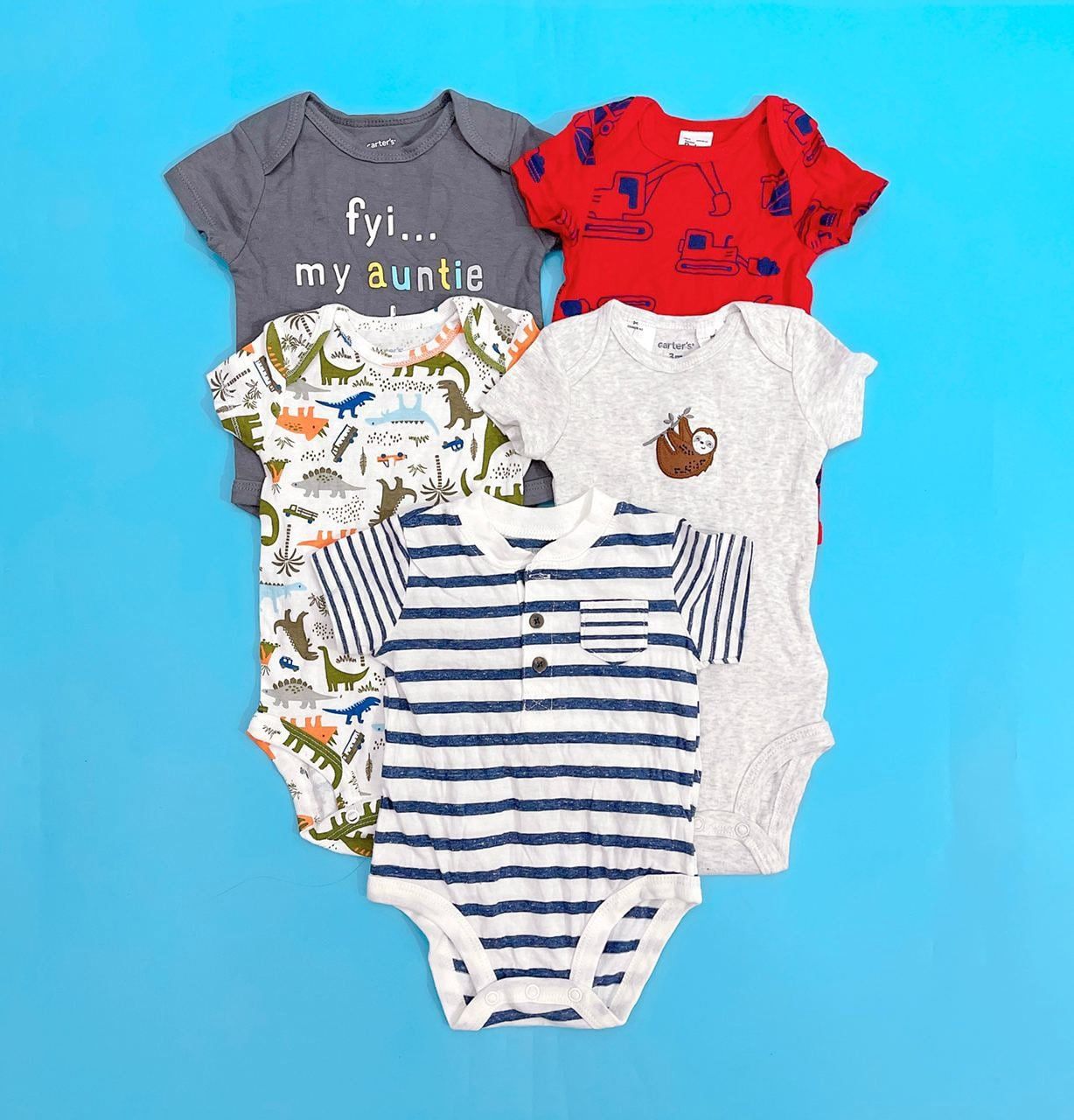  [0-24m] Bodysuit Lẻ Tay Ngắn Bé Trai Cter - Hàng tuyển chọn 