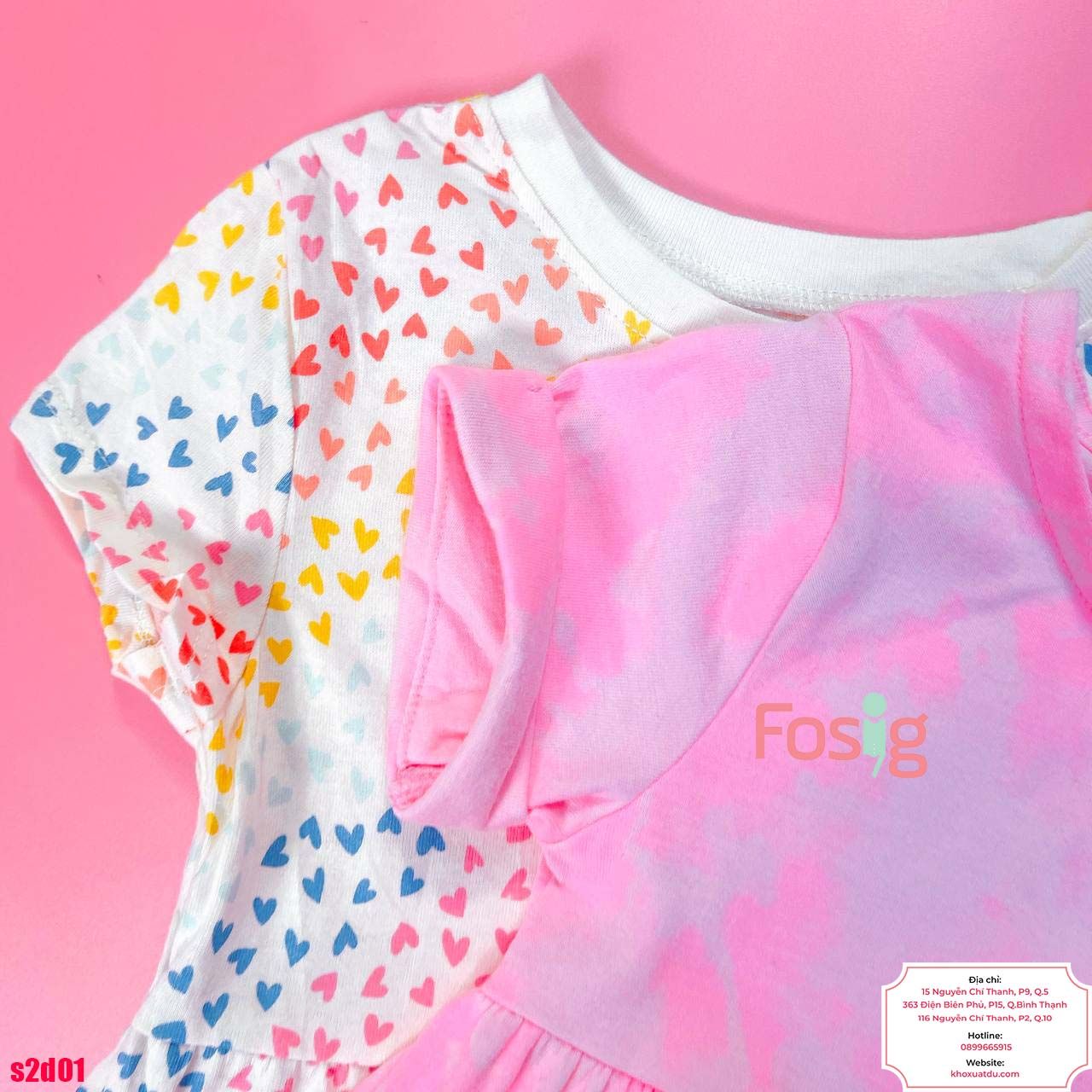  [4-8kg 17-19kg] Set 2 Đầm Thun Cotton Tay Ngắn Bé Gái - Combo màu ngẫu nhiên 