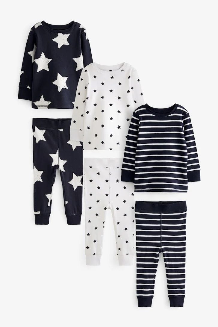  [7-18kg] Set Đồ Bộ Dài Bé Trai Nxt - Navy Sao Trắng 