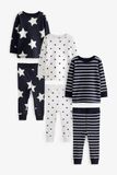  [7-16kg] Set Đồ Bộ Dài Bé Trai Nxt - Đen Sọc Trắng 