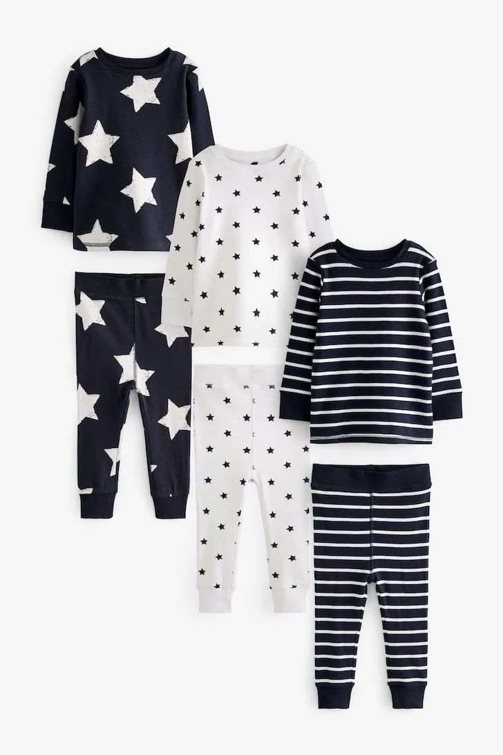  [7-16kg] Set Đồ Bộ Dài Bé Trai Nxt - Đen Sọc Trắng 