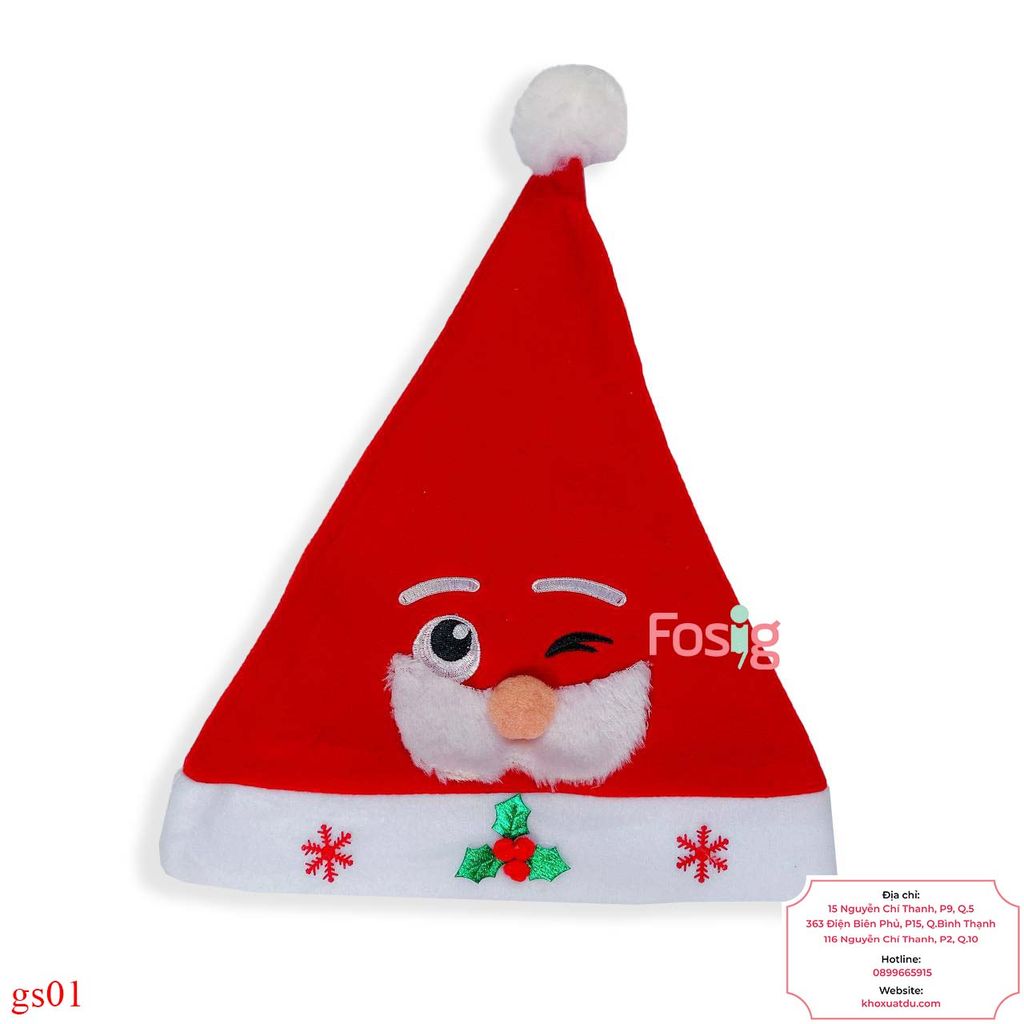  [4-6 Tuổi] Nón Ông Già Noel Cho Bé - Đỏ Ông Già Râu 