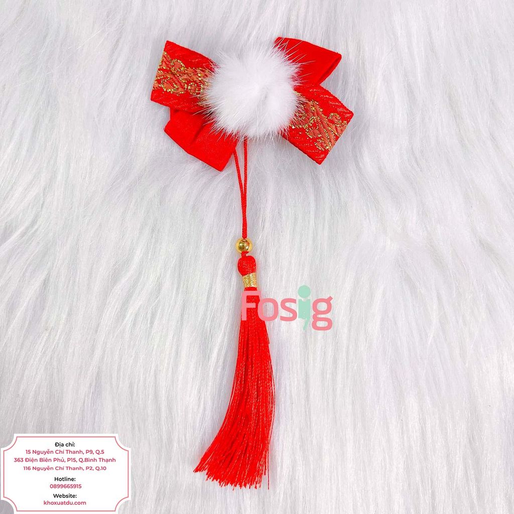  Kẹp Tóc Nơ Đỏ 