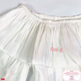  [9-21kg] Set Bộ Áo Nhúng Trễ Vai organza Và Chân Váy Bé Gái - Kem 