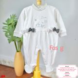  [3m] Sleepsuit Có Vớ Bé Gái - Trắng Thỏ Love 