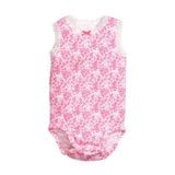  [9-18M ; 1-4T] Bodysuit 3 Lỗ HM Bé Gái - Trắng Ren Hoa Hồng 