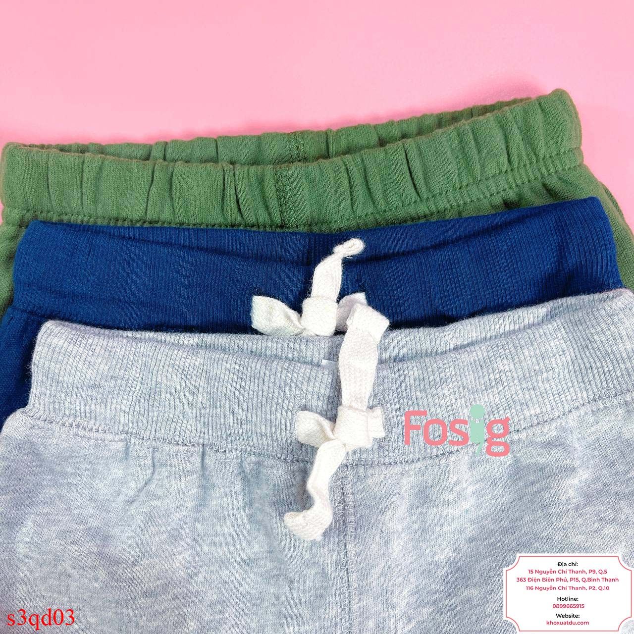  [3m, 6m, 18m] Set 3 Quần  Cter GP Bé Trai - Combo màu ngẫu nhiên 