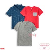  [6-11kg] Set 3 Áo Thun Tay Ngắn Cổ Trụ Cter Bé Trai - Combo màu ngẫu nhiên 