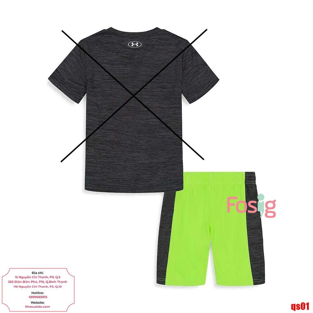  [14-22kg] Quần Short Thun Sport Bé Trai Under - XL Viền Đen 