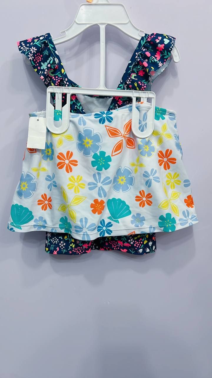  [15-16kg] Đồ Bơi 2 Mảnh Bé Gái - Navy Hoa NHỏ Màu 