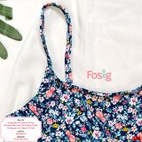  [18-19kg] Đồ Bơi 2 Mảnh Bé Gái Oskos - Navy Hoa Nhỏ Croptop 