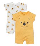  [5-6kg ; 13-16kg] Set 2 Romper Body Đùi Cho Bé Unisex HM - Trắng Vàng Gấu 