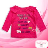  [3-9m] Áo Thun Tay Dài Bé Gái Cter - Hồng Gấu Bánh 