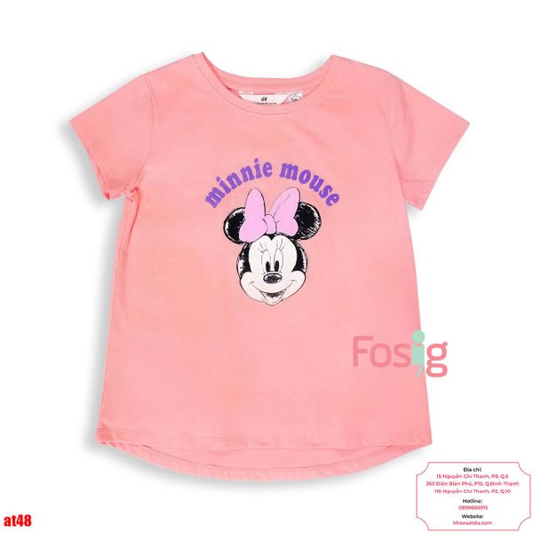  [26-31kg] Áo Thun Tay Ngắn Bé Gái HM120 - Hồng Cam Minnie 