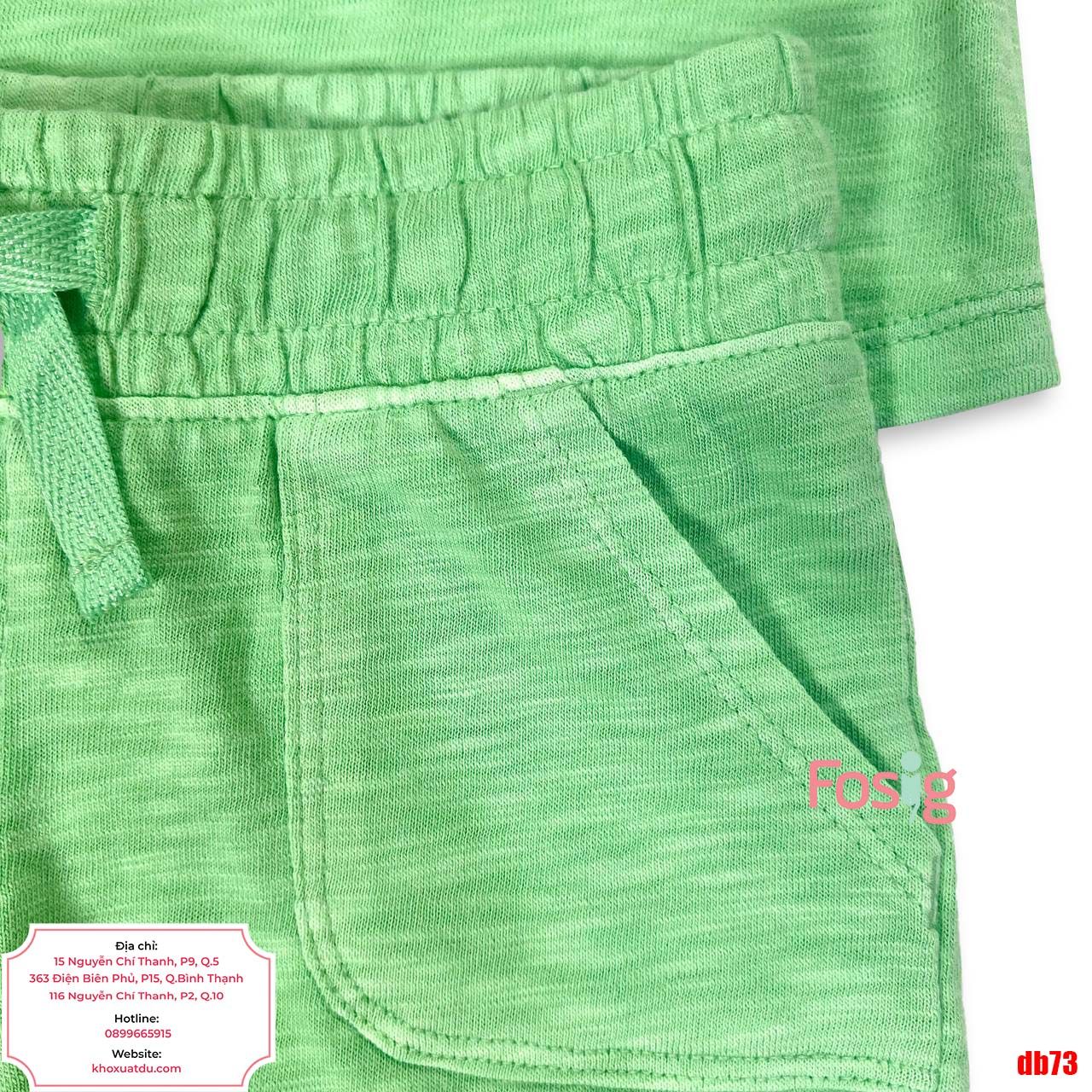  [8-12kg; 17-21kg 12m-5T] Set Đồ Bộ Ngắn Áo Croptop CJ Bé Gái - Xanh Quần Xanh 