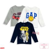  [9-11kg, 12-13kg, 13-14kg, 18-21kg] Set 3 Áo Thun Tay Dài GP Bé Trai - Combo màu ngẫu nhiên 