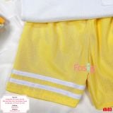  [8-18kg] Set Đồ Bộ Ngắn Polo Bé Trai - Vàng Trắng 