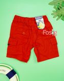  [3-6m] Quần Short Kaki Bé Trai - Đỏ Chỉ Navy 