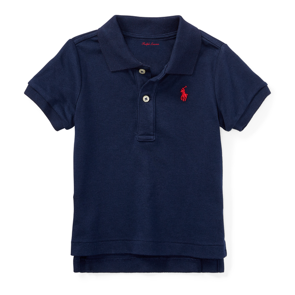  [15-16kg] Áo Thun Polo Bé Trai RL - Xanh Navy Da Cá 