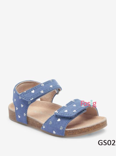  [15.5cm ; 18,5-19,5cm] Giày Sandal Bé Gái NXT - Xanh Tim Xám 