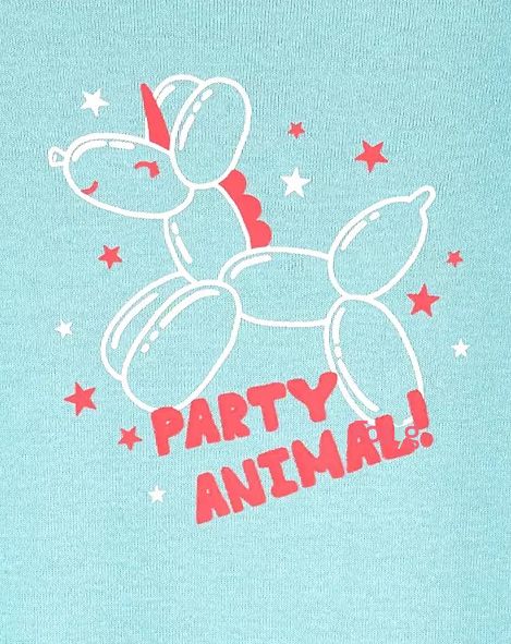  [3-6m, 12m] Sleepsuit Cúc Bấm Không Vớ Bé Gái Cter - Xanh Party Animal 