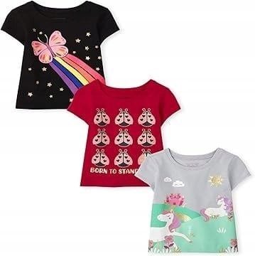  [6-17kg] Set 3 Áo Thun Tay Ngắn PL Gara Bé Gái - Combo màu ngẫu nhiên 