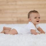  Set 5 bodysuit Cter tay ngắn  trắng trơn cho bé 