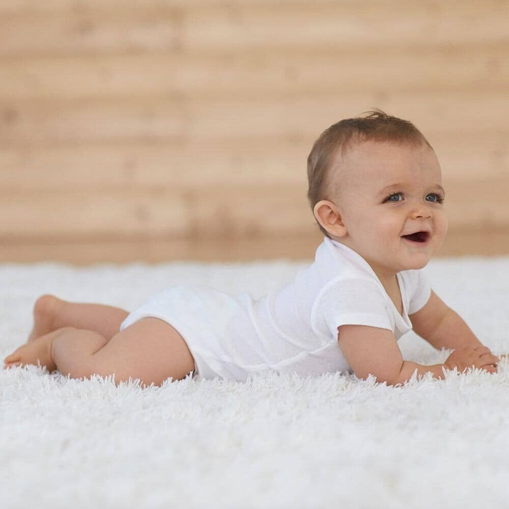  Set 5 bodysuit Cter tay ngắn  trắng trơn cho bé 